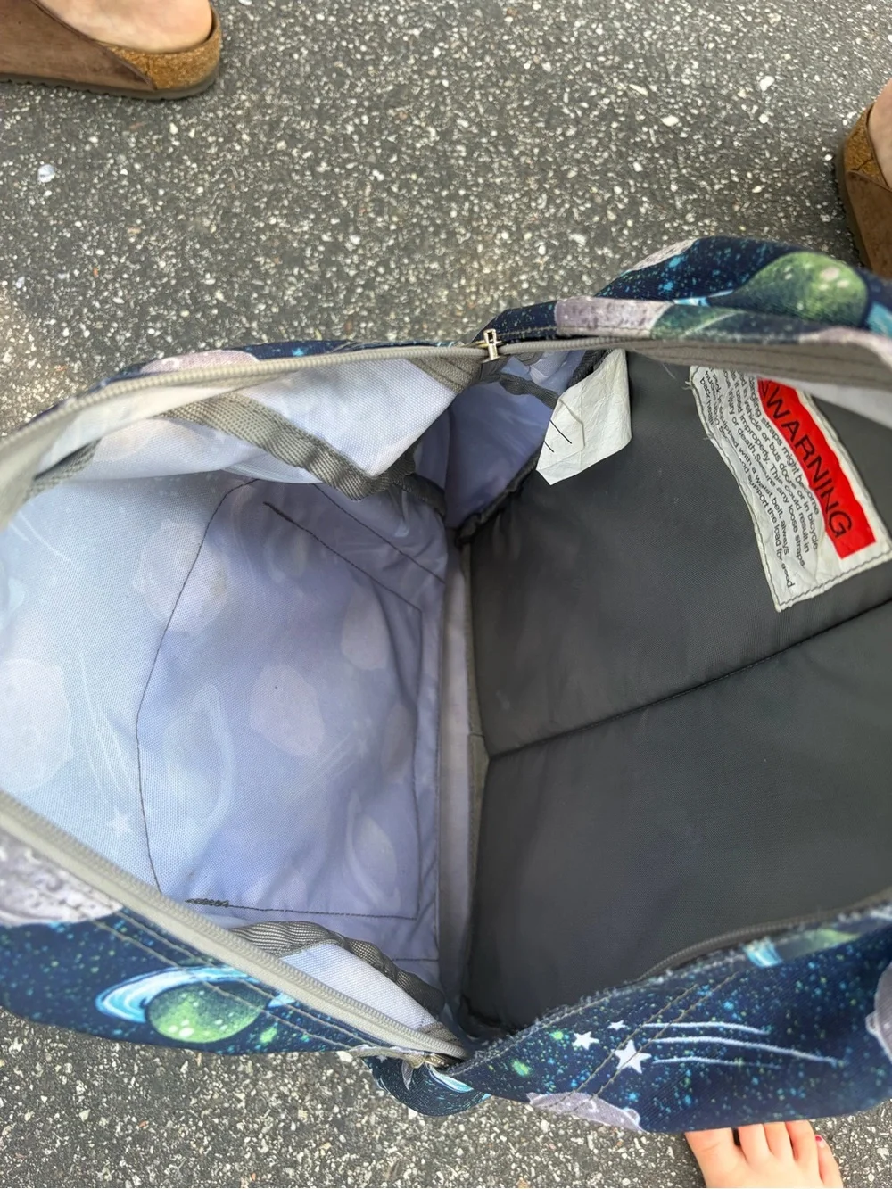 L.L. Bean Navy Kids Backpack with Green Planet Accents